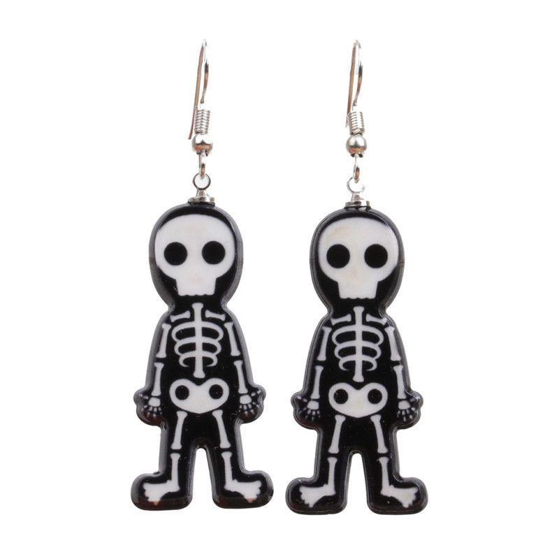 Halloween Strah Skull Ghost Earrings Accessories Akril Personal