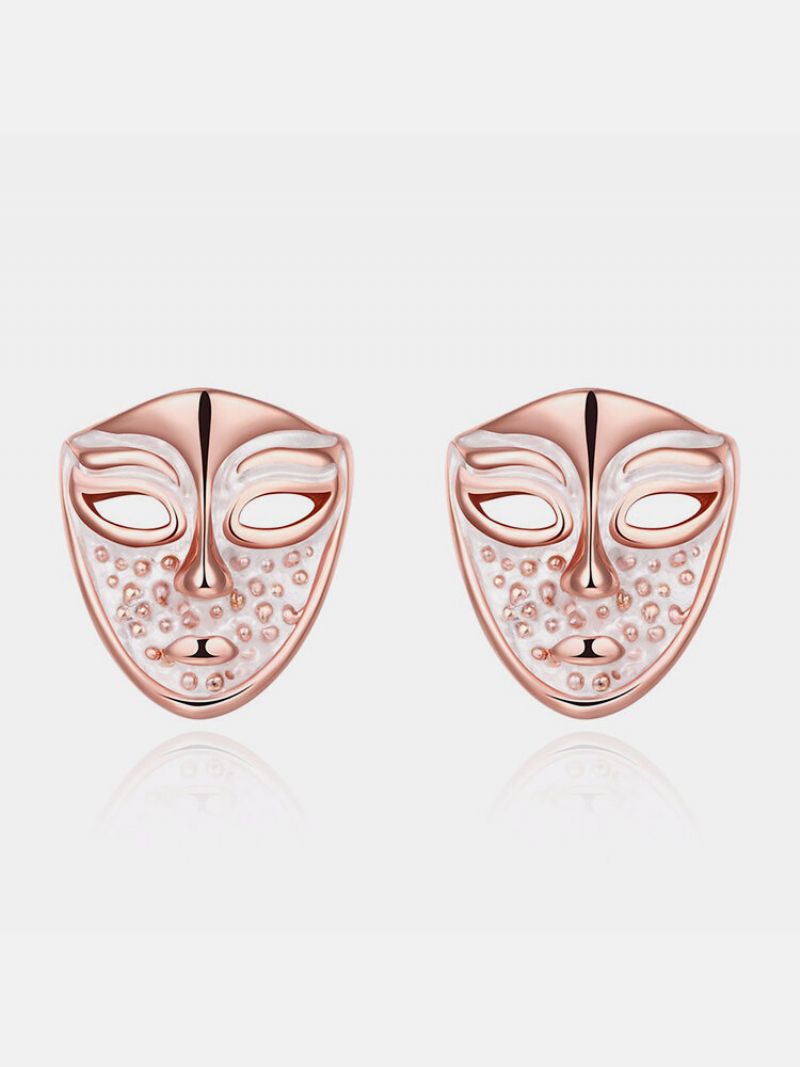 Inalis® Simple Style Rose Gold Mask Oil Drip Unisex Naušnice