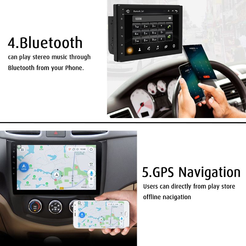 Imars 7 Inča 2 Din Za Android 8.0 Auto Stereo Radio Mp5 Player 2.5d Zaslon Gps Wifi Bluetooth Fm Sa Stražnjom Kamerom