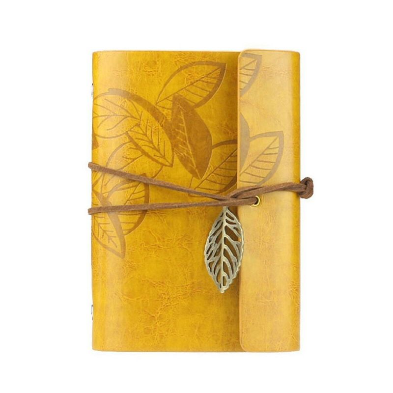 Meki Uvez Vintage Leaf Leather Blank Kraft Travel Journal Bilježnica Dnevnik Planer Darovi Za Djecu