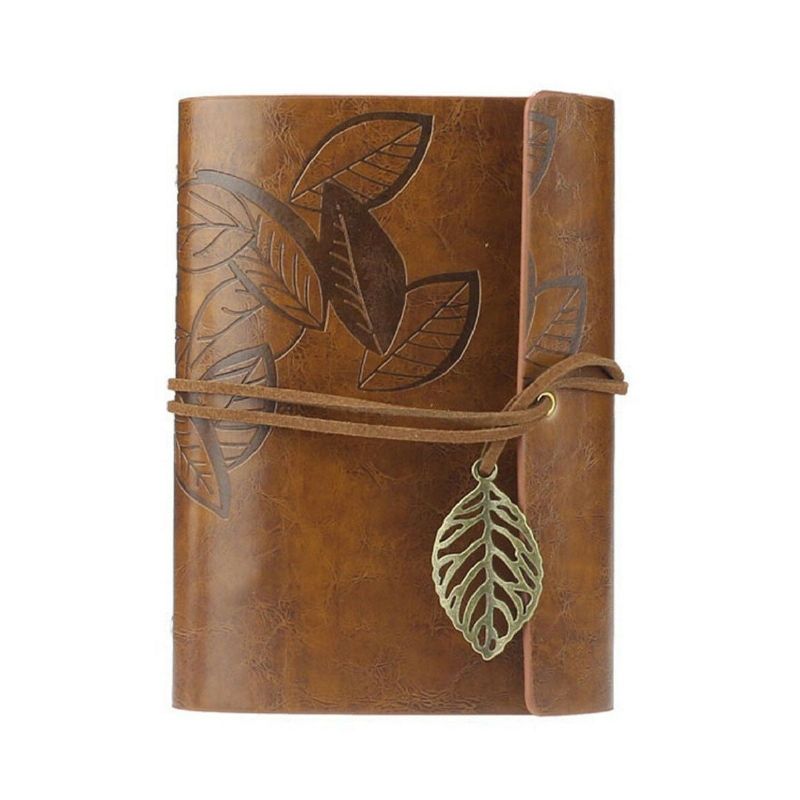 Meki Uvez Vintage Leaf Leather Blank Kraft Travel Journal Bilježnica Dnevnik Planer Darovi Za Djecu