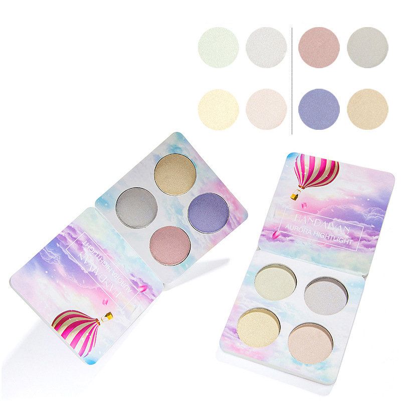 4 Colours Highlight Palette Shimmer Glitter Eye Shadow Glow Paleta Pudera Za Lice Kozmetika Za