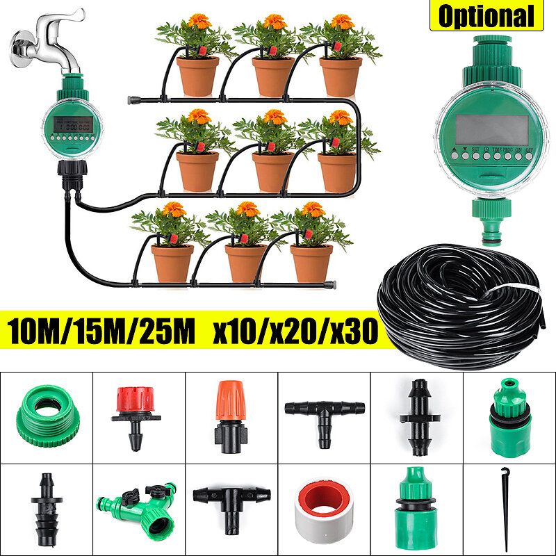 10/15/25m 33/49/82ft Automatski Mikro Sustav Za Navodnjavanje Vodom Kapanjem Kompleti Vrtnih Crijeva Za Samozalijevanje Biljaka Za Kućni Vrt Komplet Za Automatsko Zalijevanje Viseće Košare Biljni Cvijet
